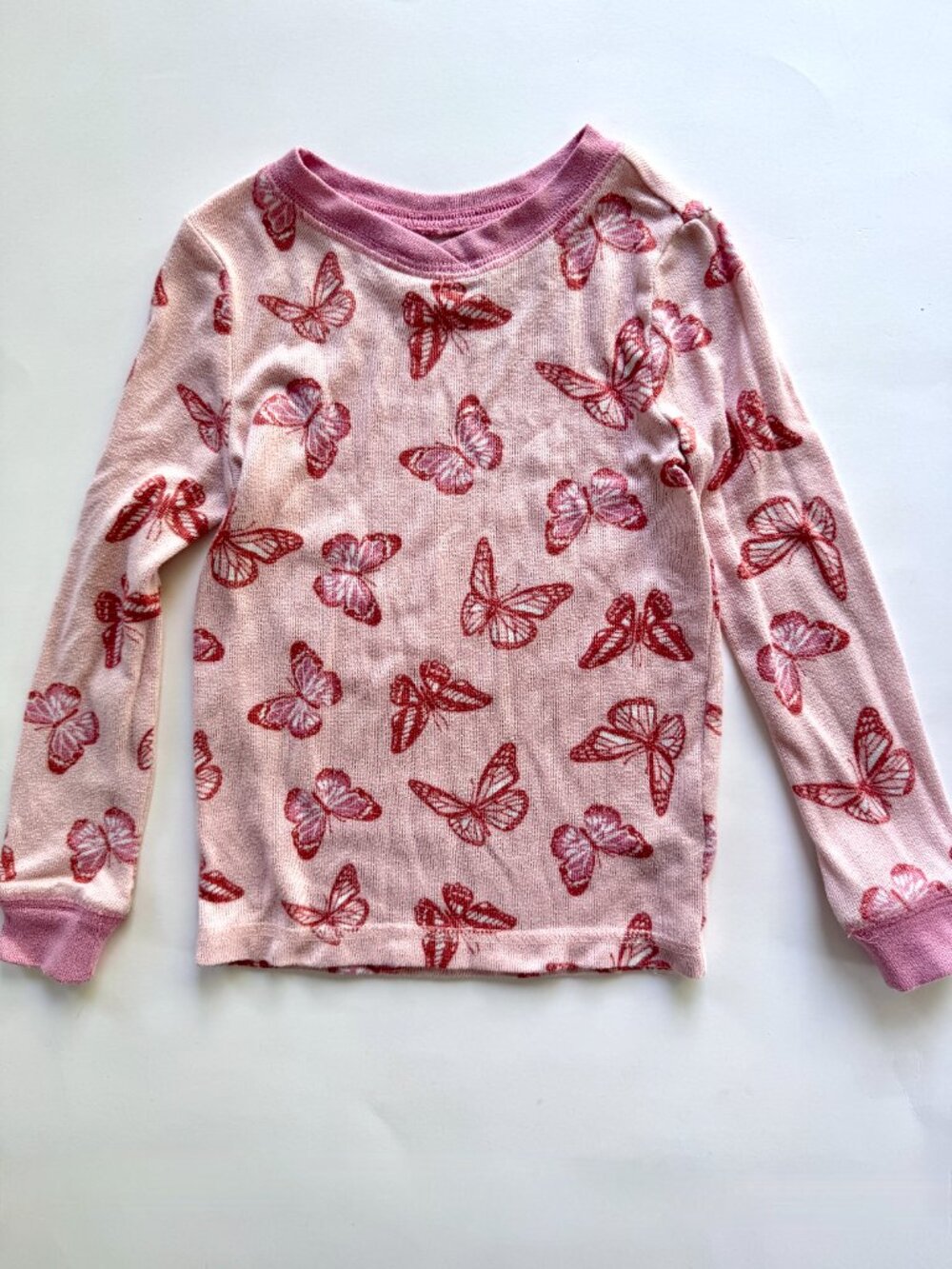 Cuddl Duds Girls Butterfly Pajama Top Pink Size 4